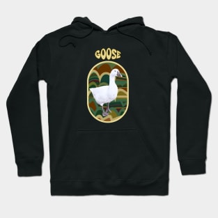 Goose on retro backround Hoodie